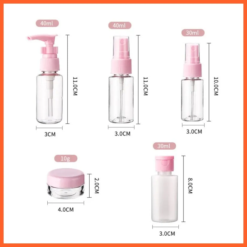 11Pc/Set Portable Travel Bottles Set | Travel Friendly Portable Bottle For Makeup And Toiletries
