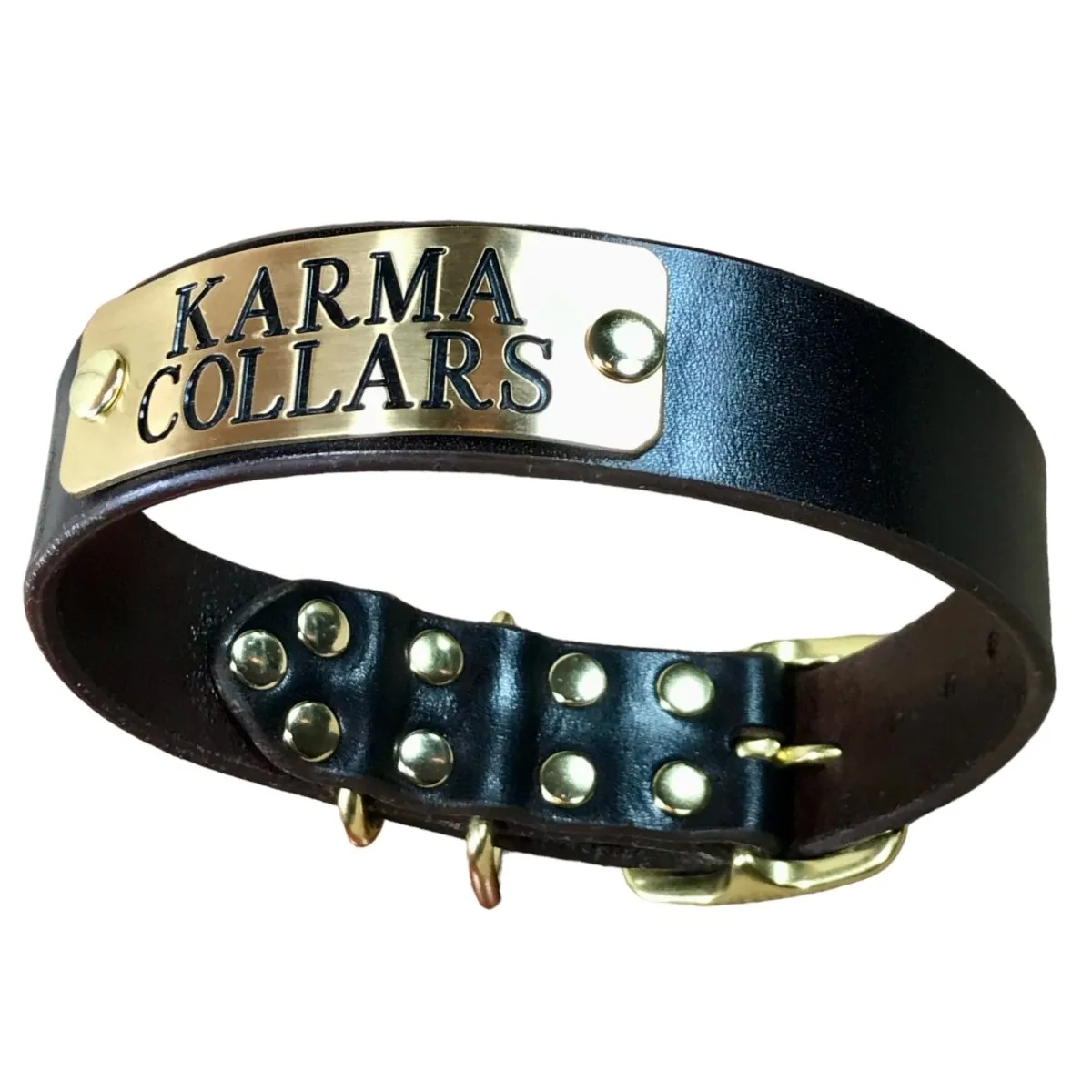 1.5" Wide Dog Collar with Stallion Size Nameplate