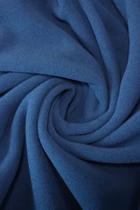 1YD 4IN REMNANT; Capri Blue Polartec Thermal Pro Pique Textured Sweater Fleece