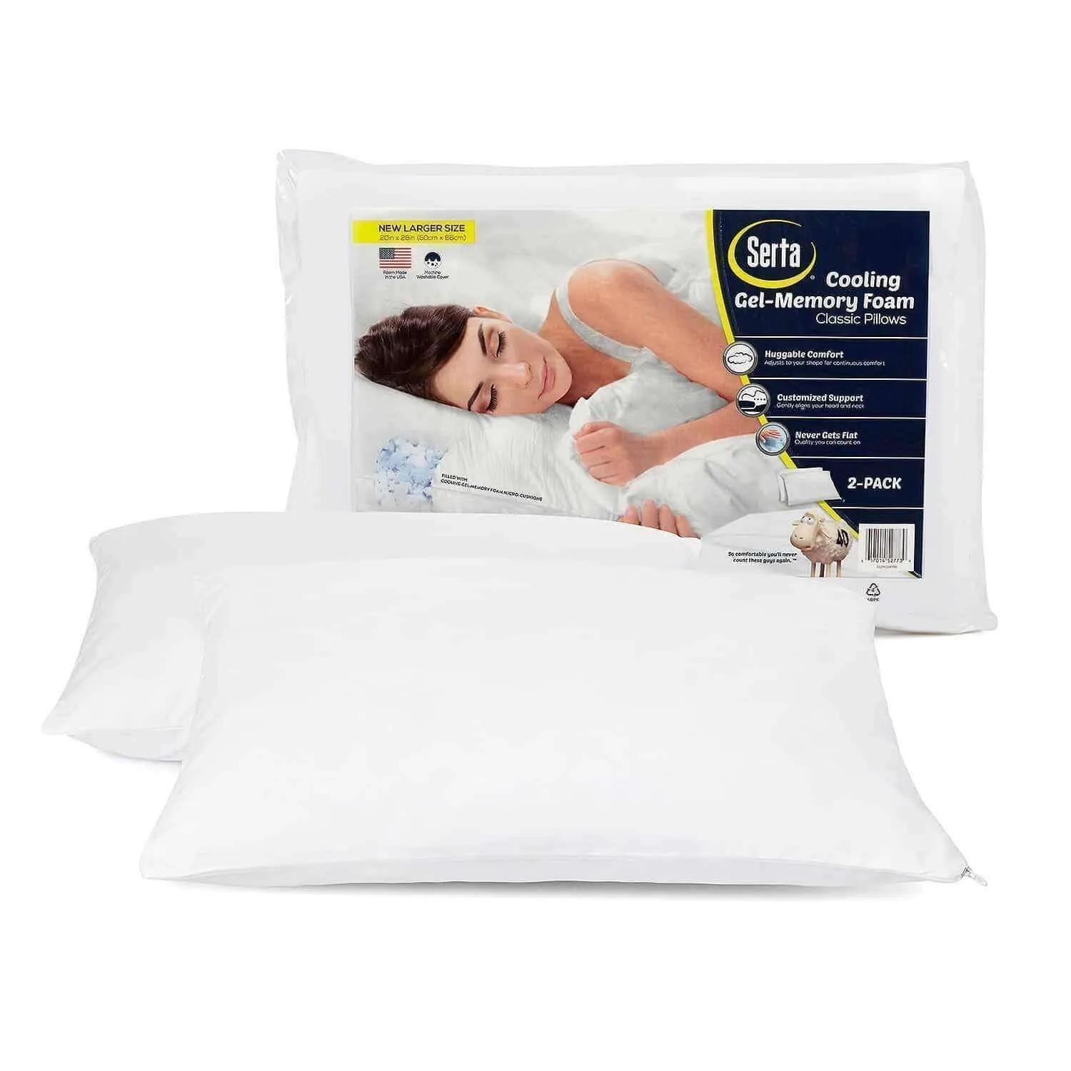 2-Pack Serta Gel Memory Foam Cluster Pillows