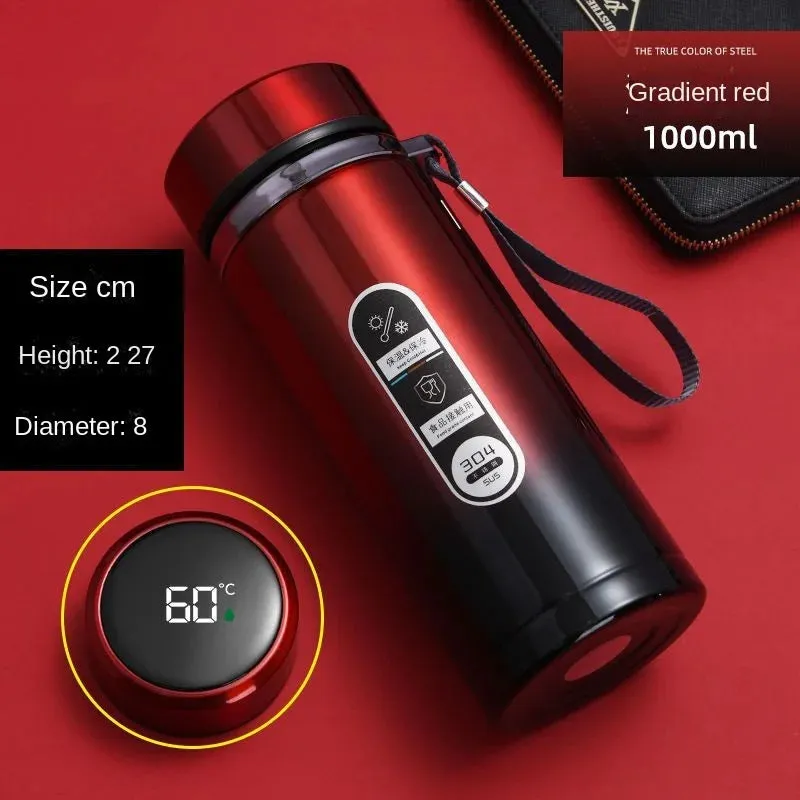 800ml-1L Stainless Steel Thermos Bottle with LED Display
