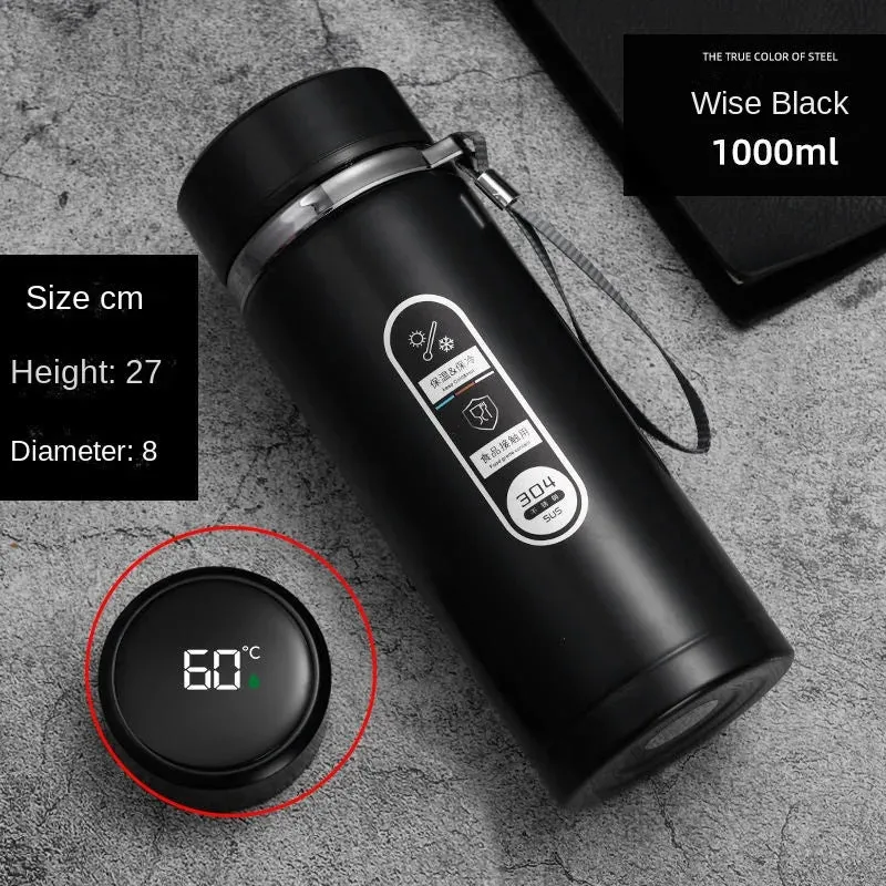 800ml-1L Stainless Steel Thermos Bottle with LED Display