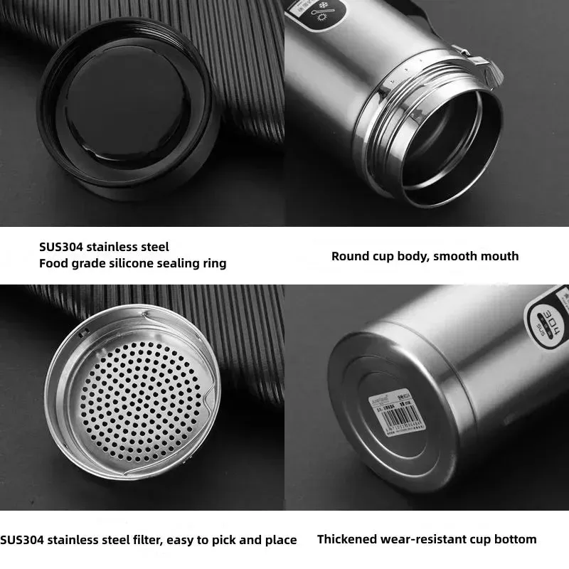 800ml-1L Stainless Steel Thermos Bottle with LED Display