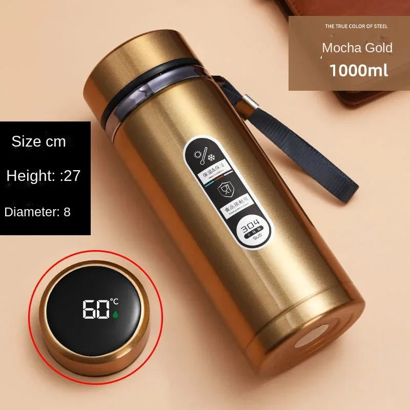 800ml-1L Stainless Steel Thermos Bottle with LED Display