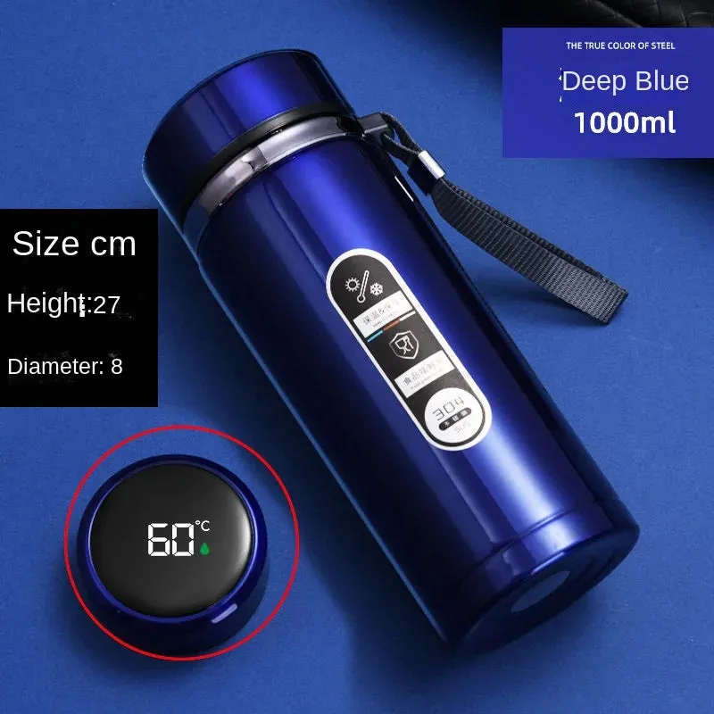 800ml-1L Stainless Steel Thermos Bottle with LED Display