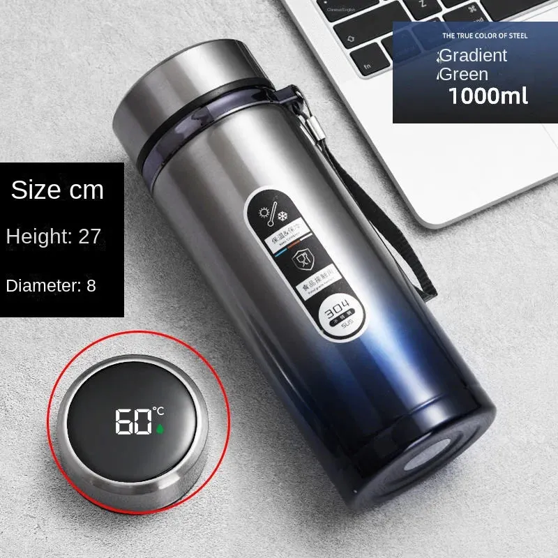 800ml-1L Stainless Steel Thermos Bottle with LED Display