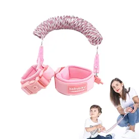 Anti-Lost Traction Rope/Locked Anti-Lost Child Safety Wristband,360 Degree Rotating Joint Reflective Anti-lost Bracelet Anti Lost Belt Child 59inch (Pink)