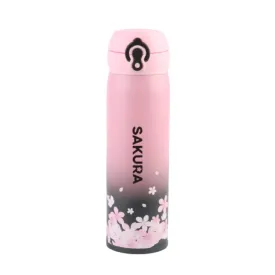 Blooming Night Collection Insulated Bottle with Auto Flip Lid (450mL)(Black)