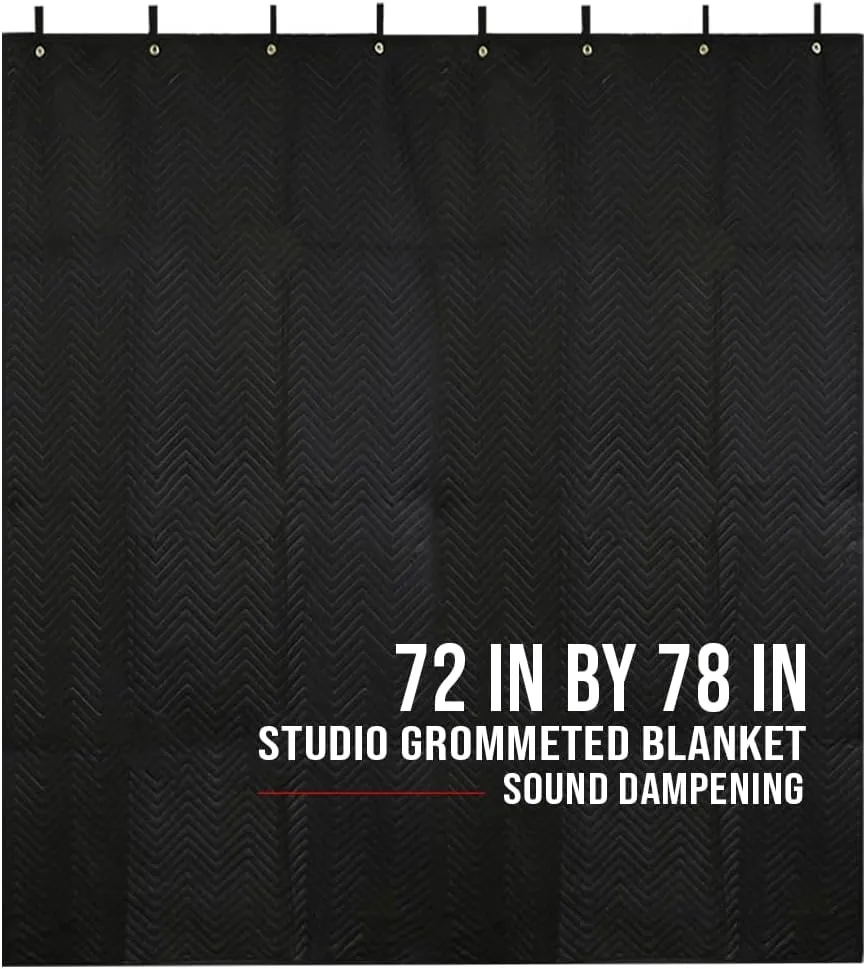 BoxerTools Studio Sound Dampening Blanket 78" x 72" - Window, Door, Wall, Ceiling, Insulated Blanket, Light Blocker, Sound Absorbing, Acoustic Sound Treatment - Grommets and Loops