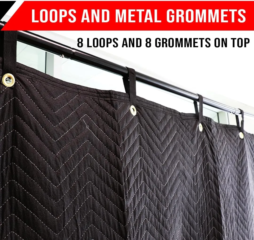 BoxerTools Studio Sound Dampening Blanket 78" x 72" - Window, Door, Wall, Ceiling, Insulated Blanket, Light Blocker, Sound Absorbing, Acoustic Sound Treatment - Grommets and Loops