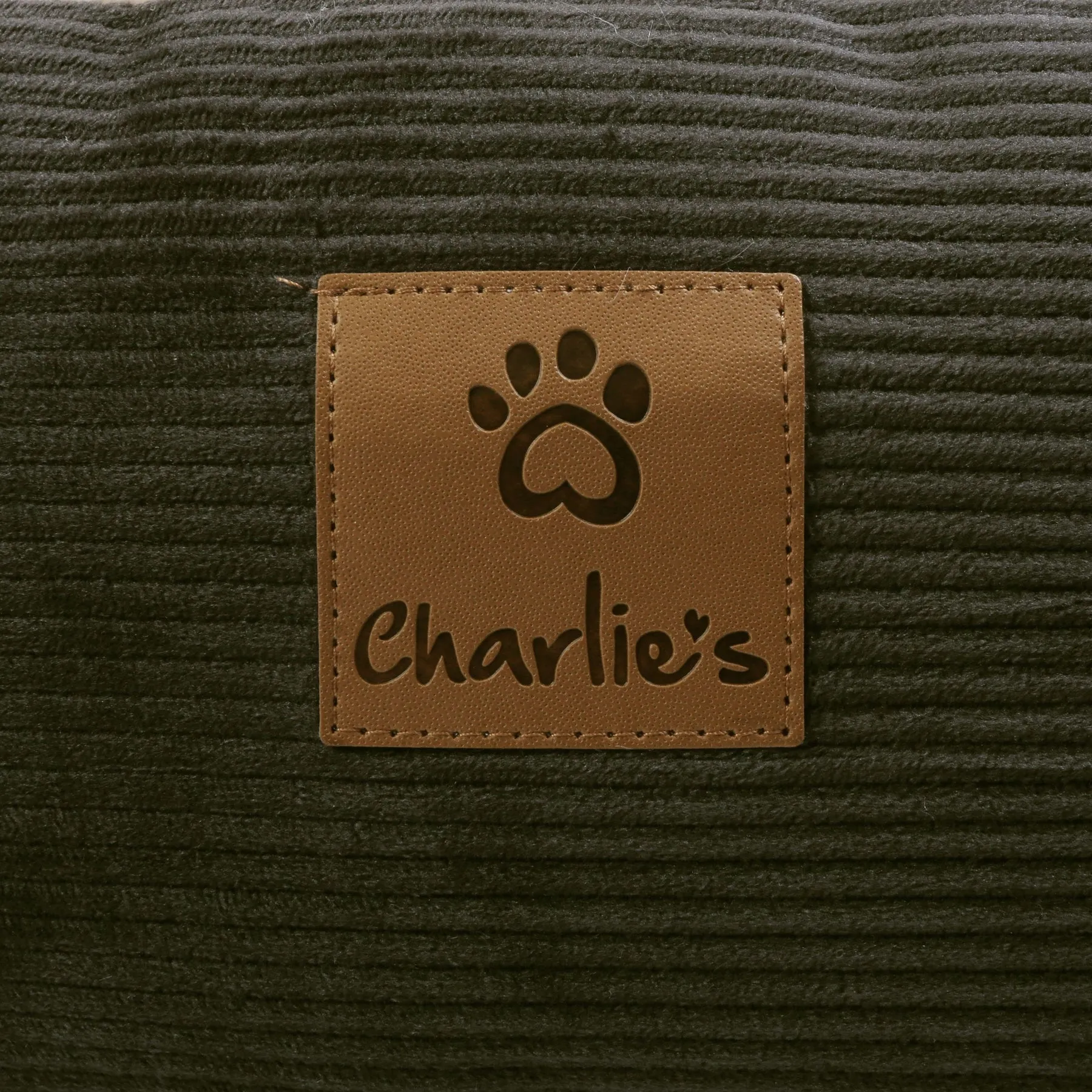 Charlie's Snookie Hooded Corduroy Calming Dog Bed Olive Medium