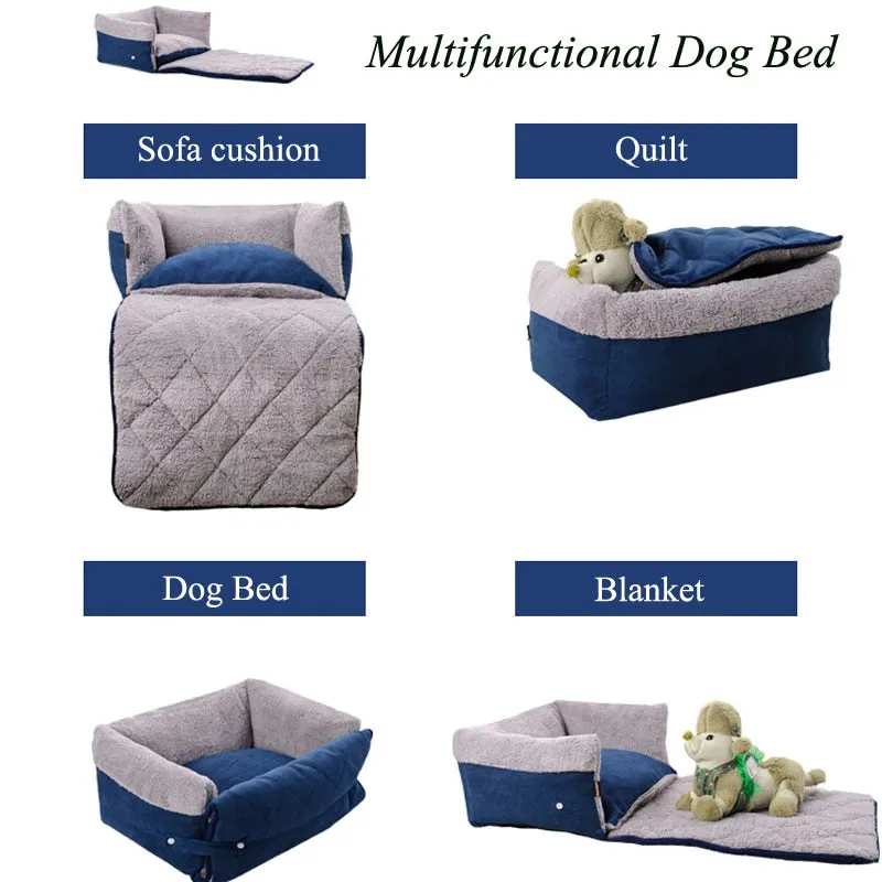 Cozy 4 Ways Multifunctional Warm Sofa Couch Dog Bed