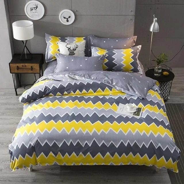 Cozy Dreams Luxury Printed Bedding Ensemble - Elegant Duvet Cover & Pillowcases