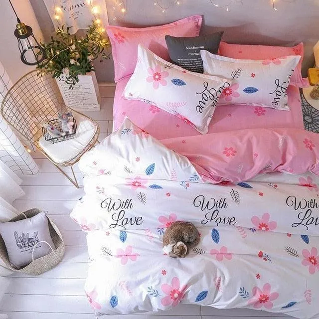 Cozy Dreams Luxury Printed Bedding Ensemble - Elegant Duvet Cover & Pillowcases