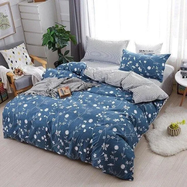 Cozy Dreams Luxury Printed Bedding Ensemble - Elegant Duvet Cover & Pillowcases