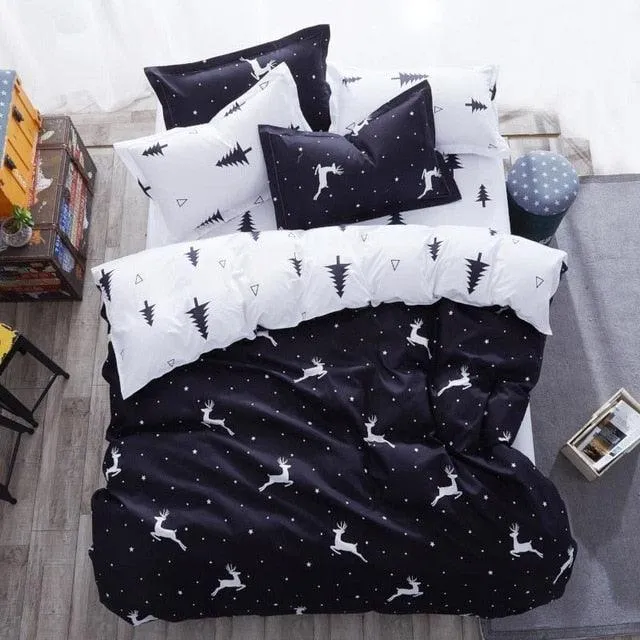 Cozy Dreams Luxury Printed Bedding Ensemble - Elegant Duvet Cover & Pillowcases