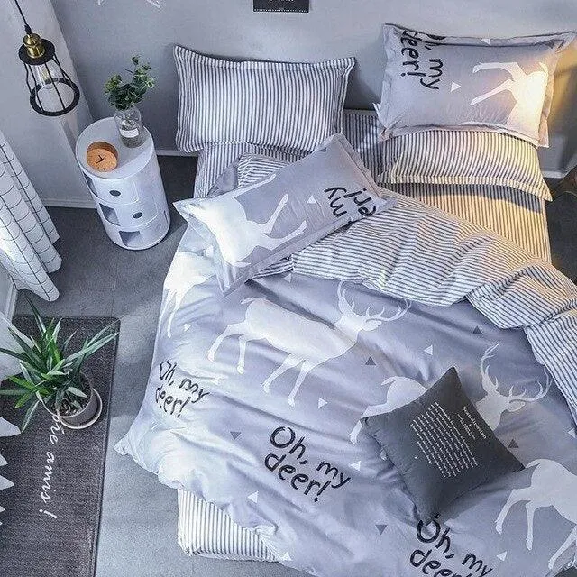Cozy Dreams Luxury Printed Bedding Ensemble - Elegant Duvet Cover & Pillowcases