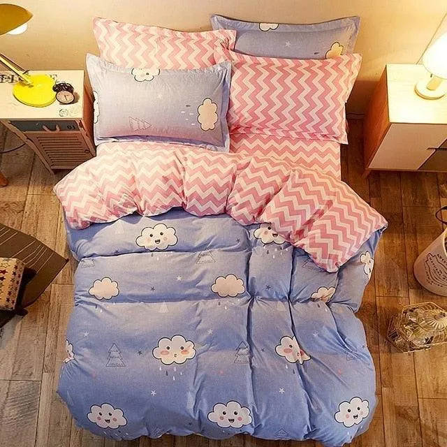 Cozy Dreams Luxury Printed Bedding Ensemble - Elegant Duvet Cover & Pillowcases