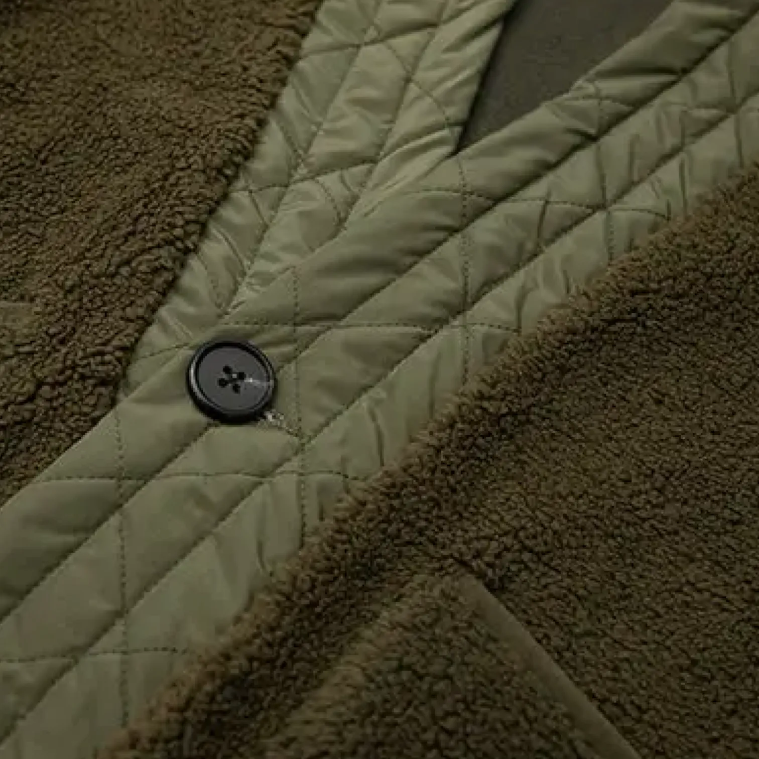 Cozy polar fleece cardigan with woven trim