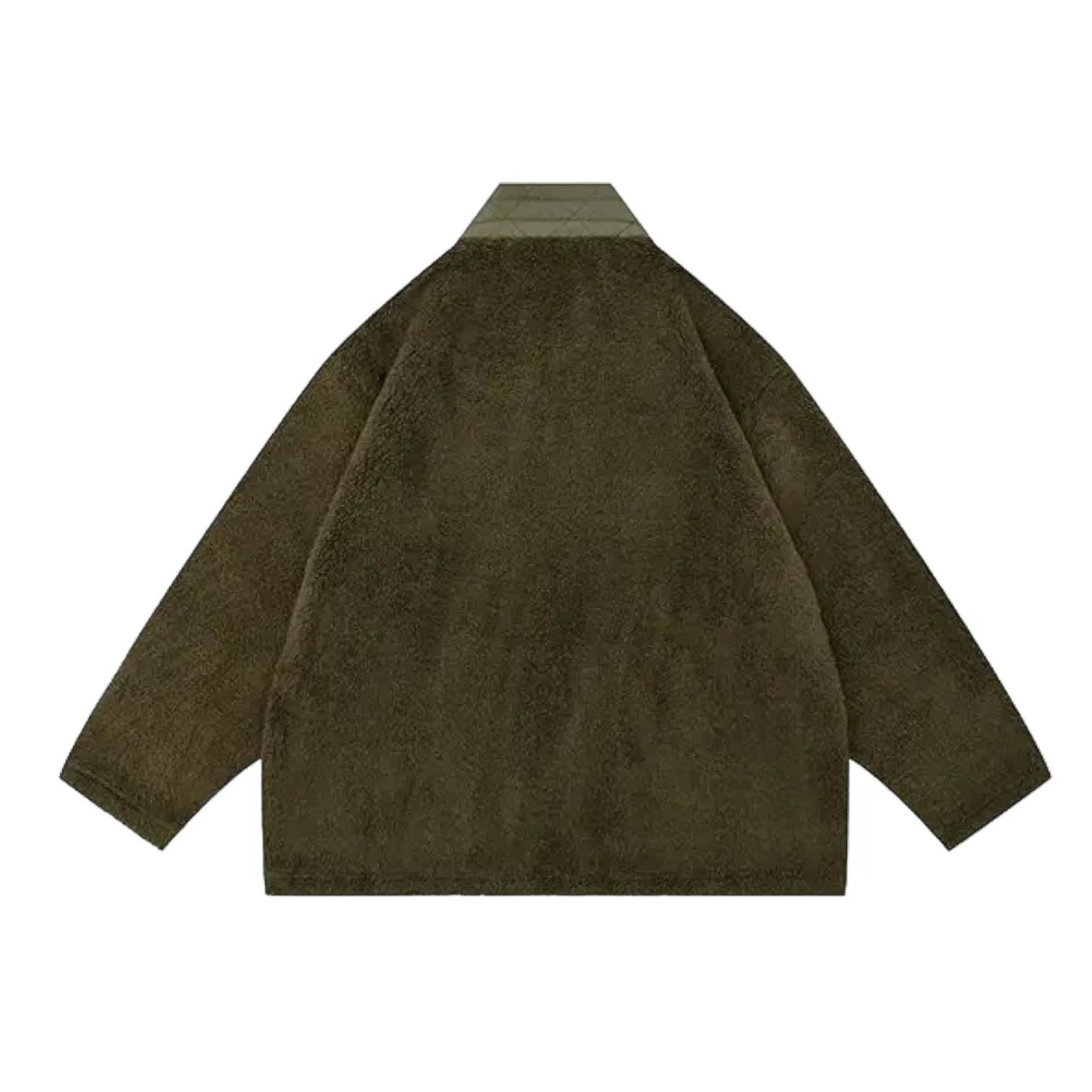 Cozy polar fleece cardigan with woven trim