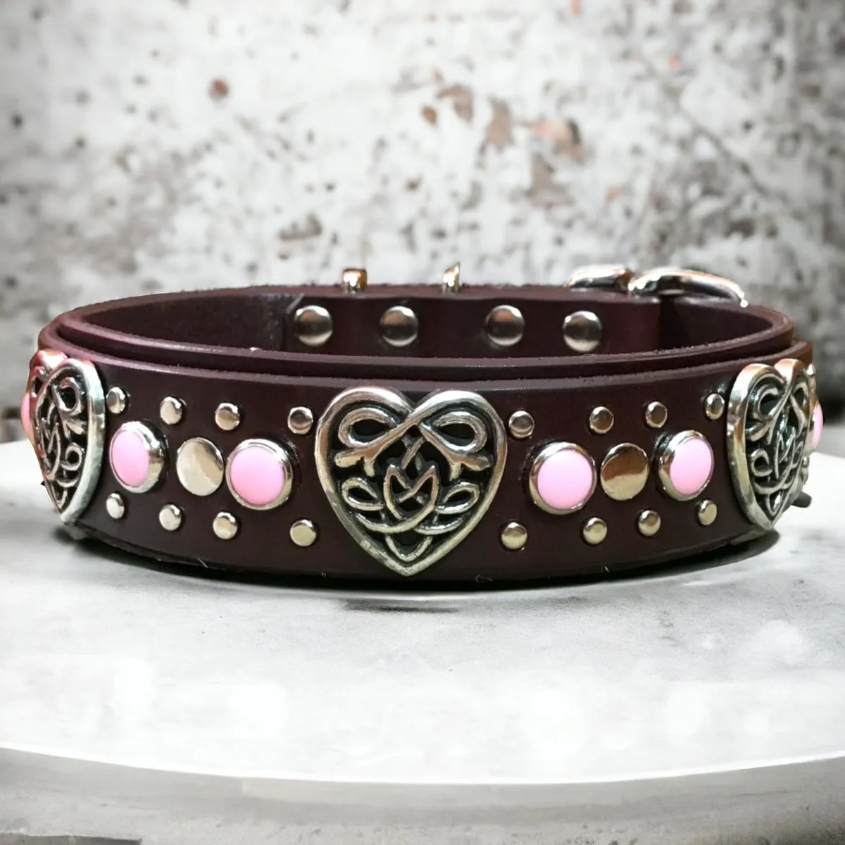Custom Leather Dog Collar Celtic
