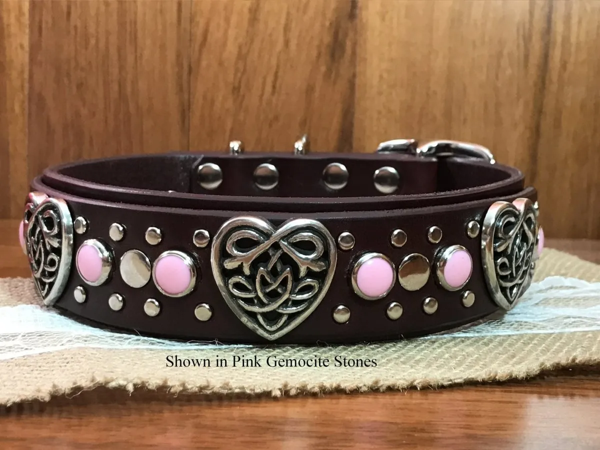Custom Leather Dog Collar Celtic