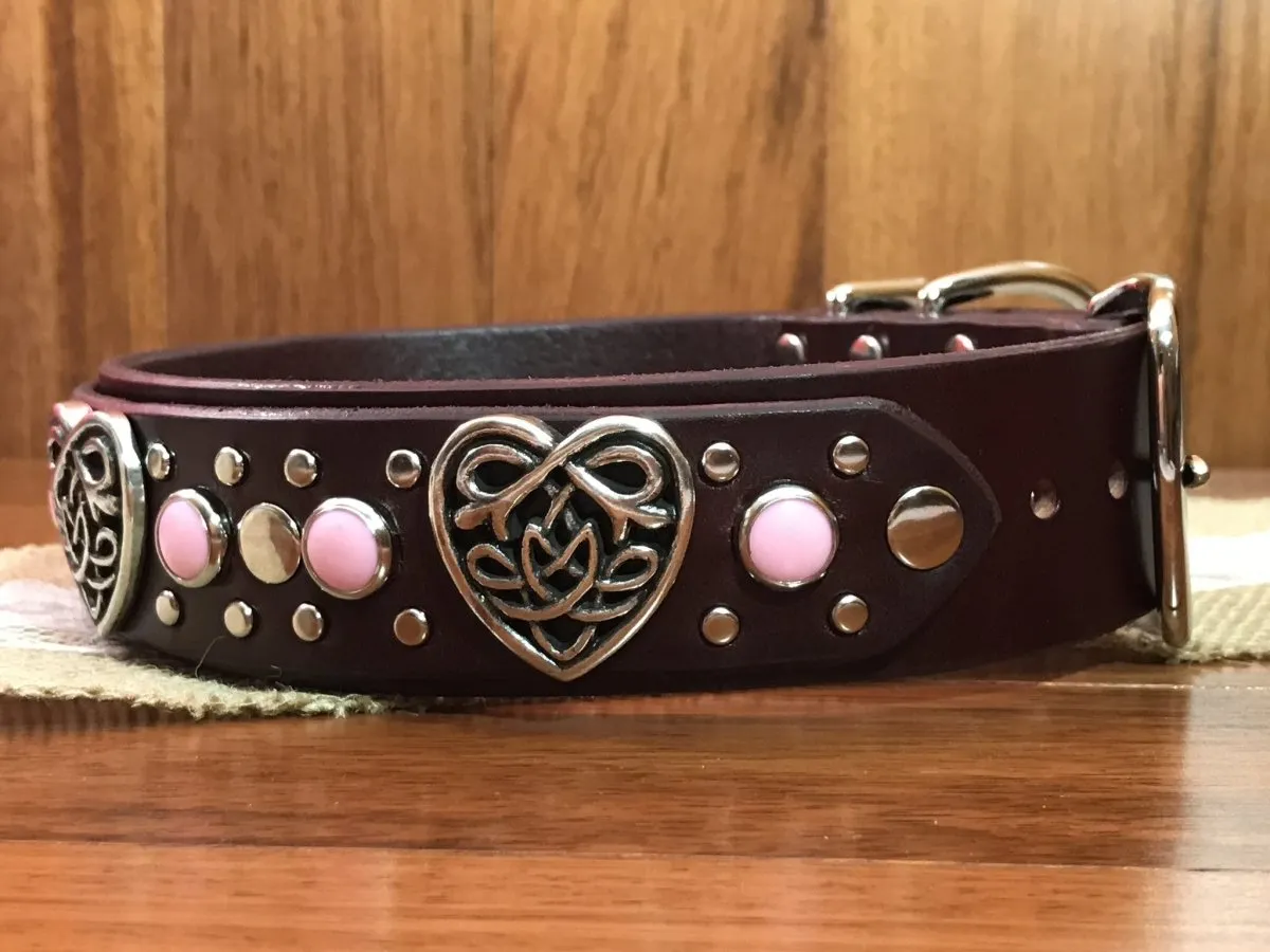 Custom Leather Dog Collar Celtic