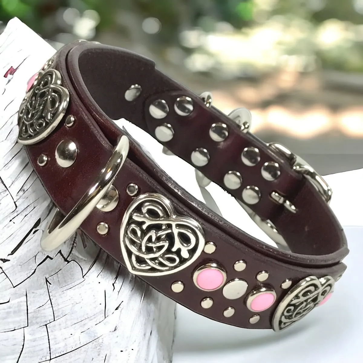 Custom Leather Dog Collar Celtic