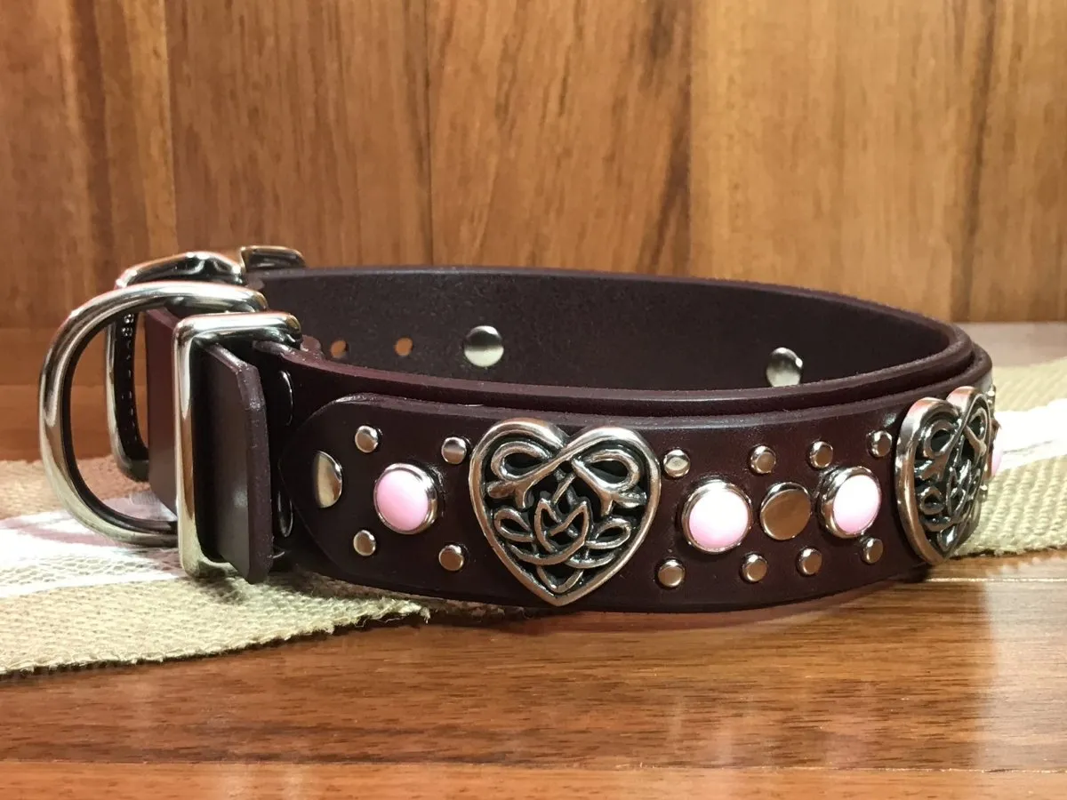 Custom Leather Dog Collar Celtic