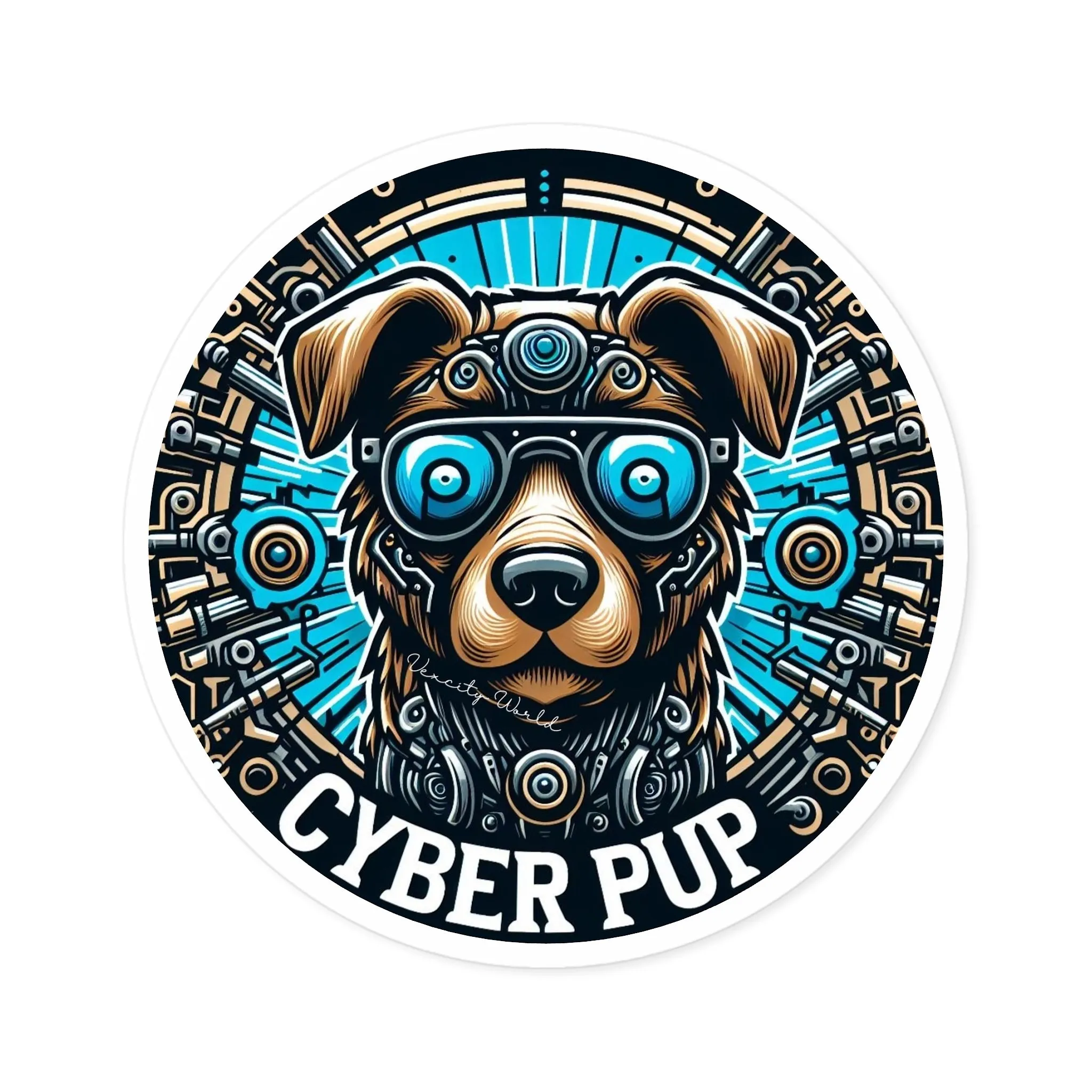 Cyber PuP  Dog Sticker, Indoor\Outdoor