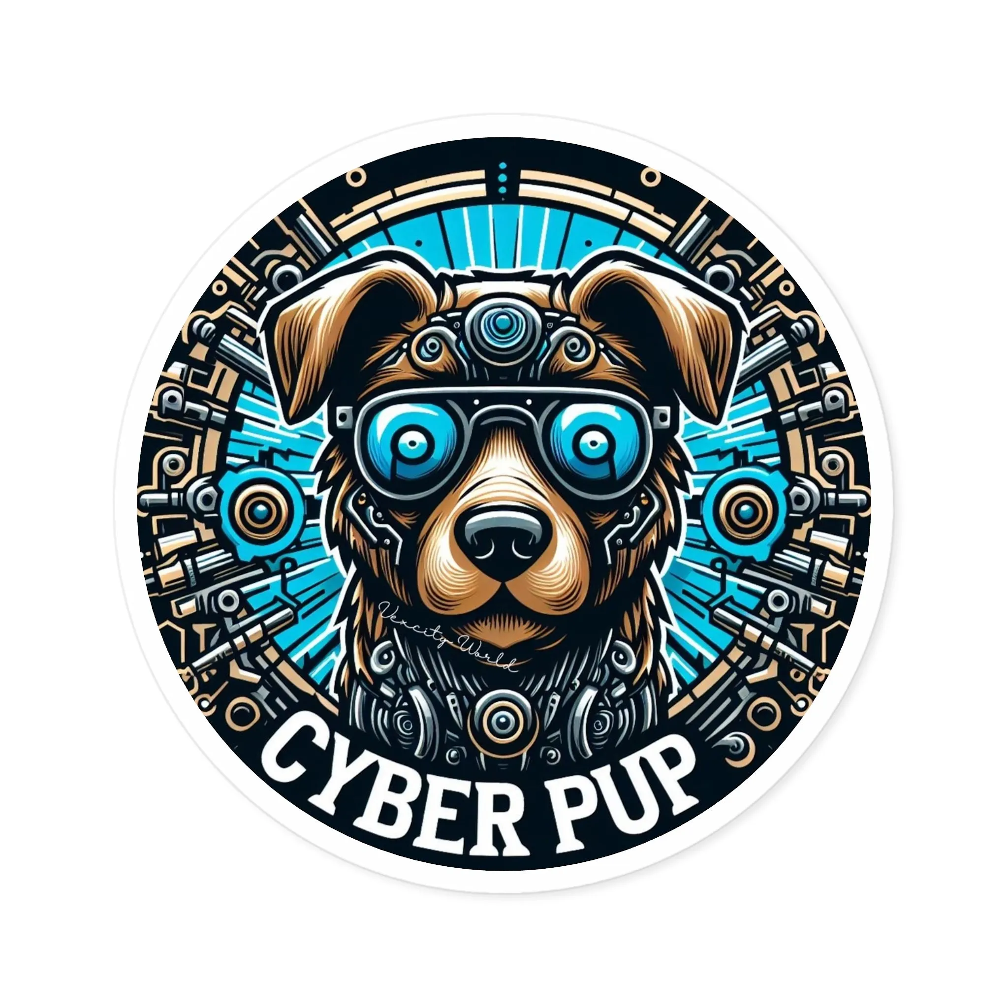 Cyber PuP  Dog Sticker, Indoor\Outdoor