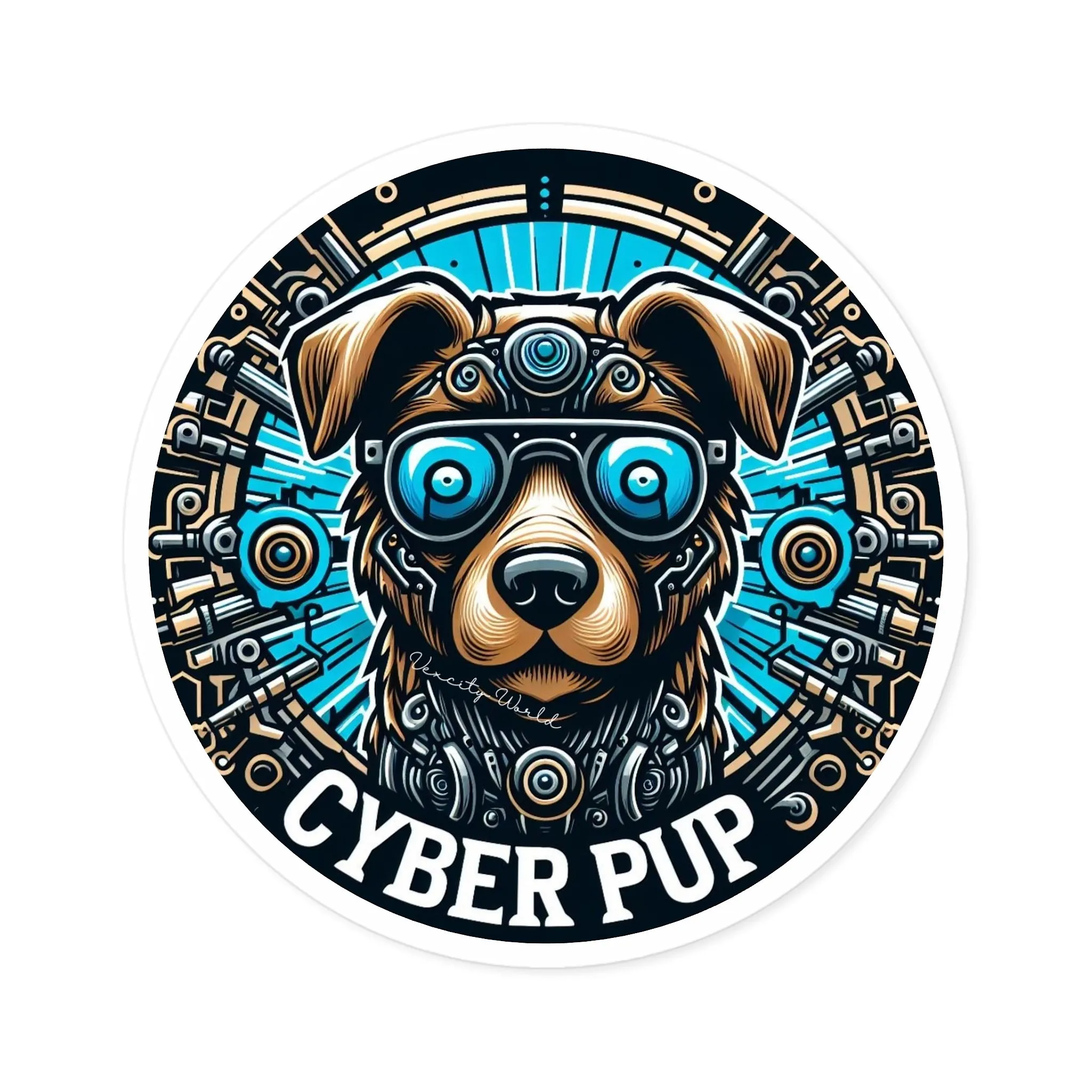Cyber PuP  Dog Sticker, Indoor\Outdoor