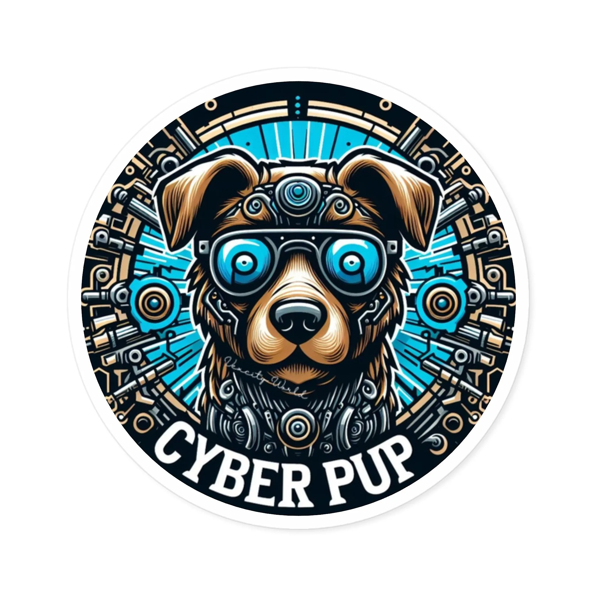 Cyber PuP  Dog Sticker, Indoor\Outdoor