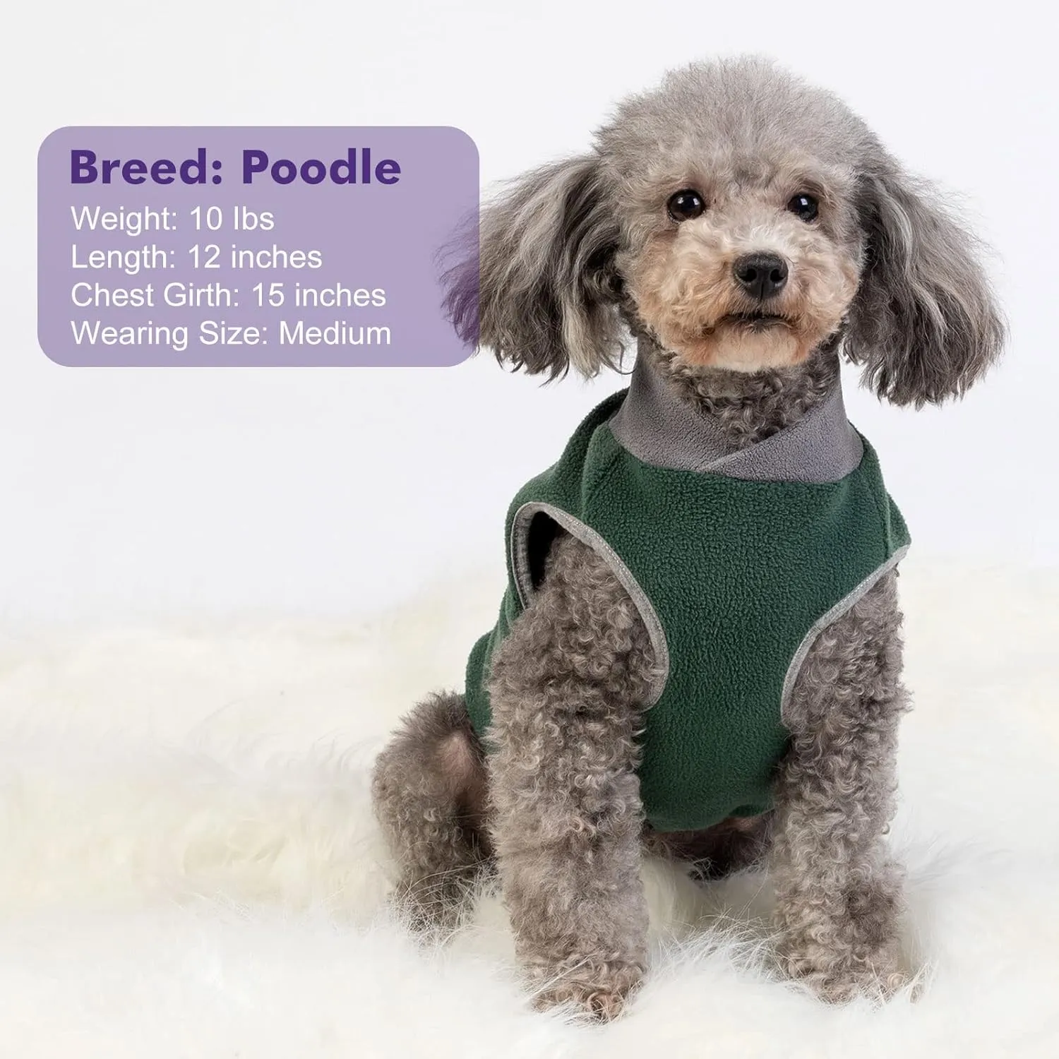 cyeollo 2 Pack Dog Sweaters Stretchy Fleece Sweatshirt with Reflective Stripe Pullover Stretchable Sweater Dog Clothes for Small Puppy Dogs Cats Size S Green & Grey