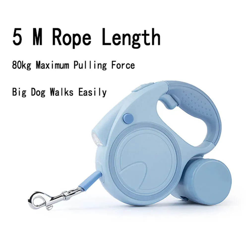 Dog Leash With Led Lights and Garbage Bag