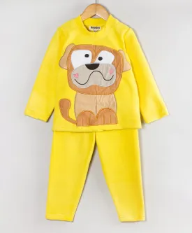 DOG PATCHWORK YELLOW FLEECE SET