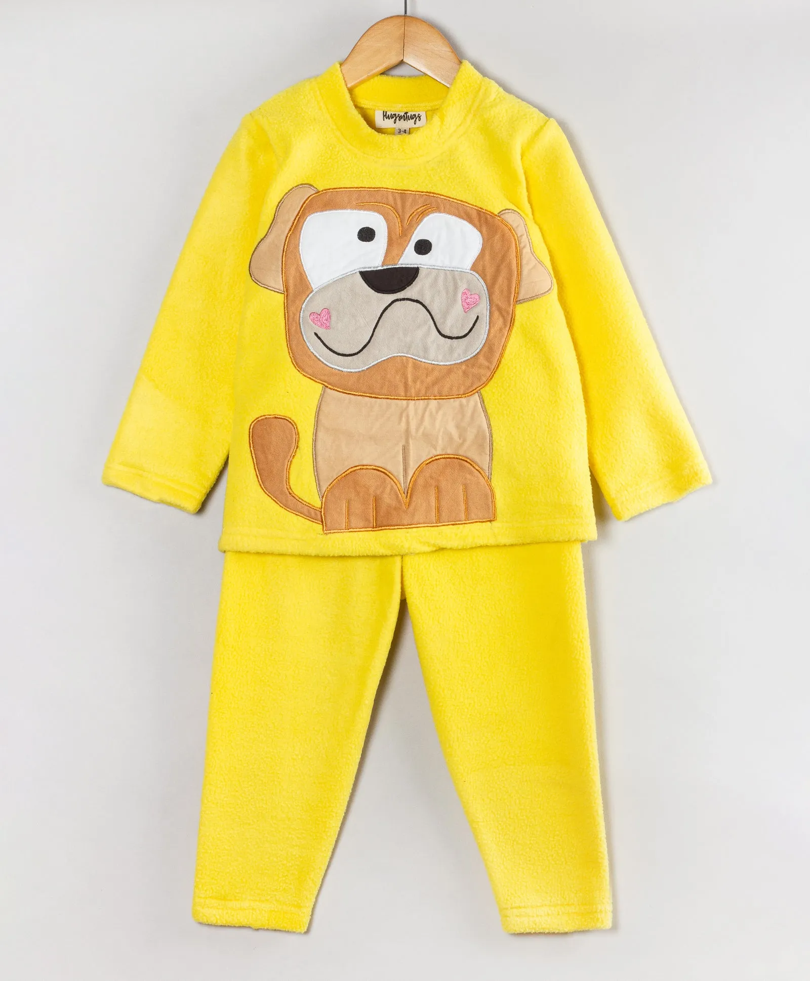 DOG PATCHWORK YELLOW FLEECE SET