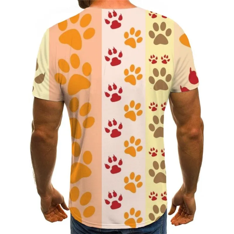 dog paw print t shirts Puppy Cute Pets top tee men art costume Cool big Smart dogs