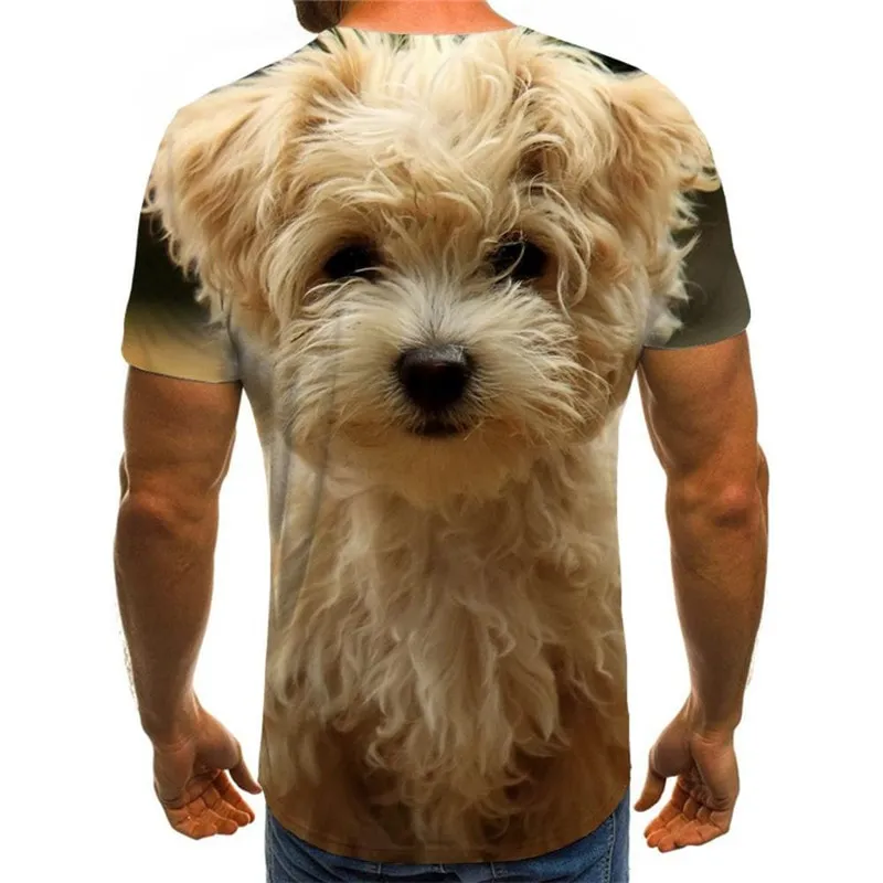 dog shirt Puppy Cute animal tee shirt Cool art costume big Smart dogs men's