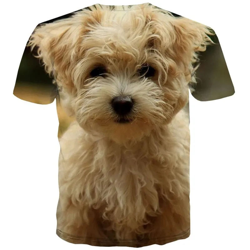dog shirt Puppy Cute animal tee shirt Cool art costume big Smart dogs men's