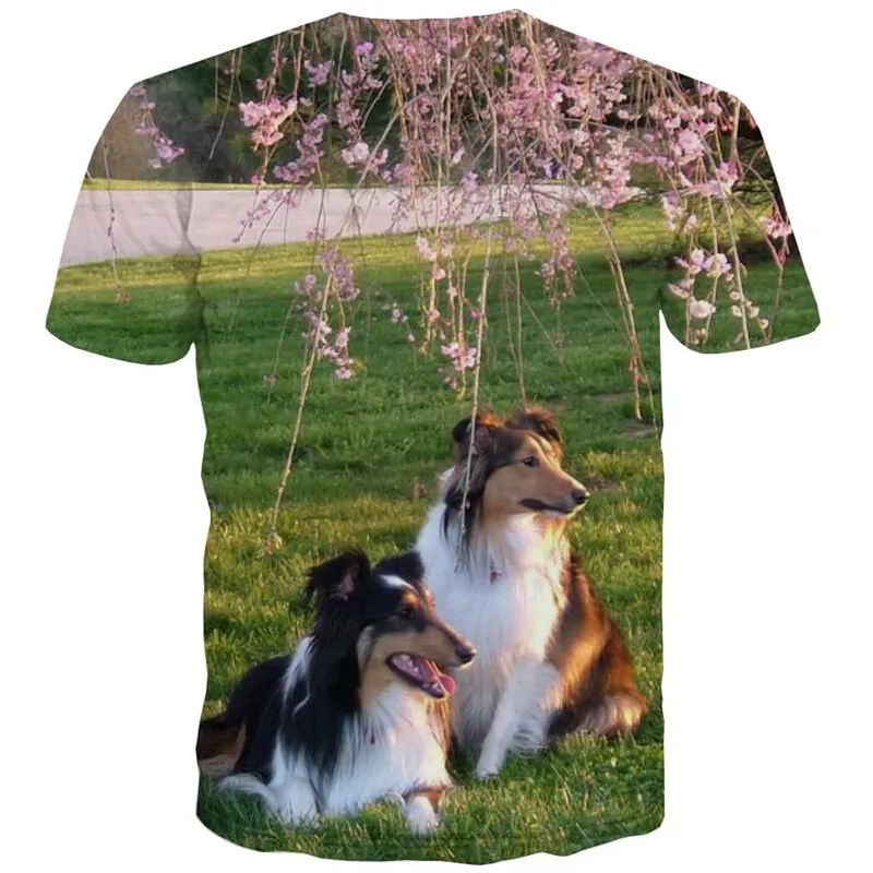 dog tshirt 3D tshirt Puppy Cute animal Cool men's art costume big Smart dogs