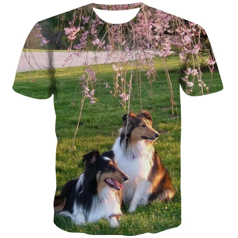 dog tshirt 3D tshirt Puppy Cute animal Cool men's art costume big Smart dogs