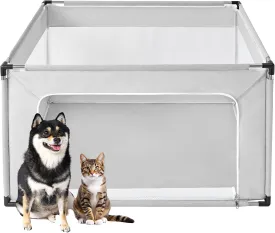 EHEYCIGA 42x42x26 Inches Puppy Playpen for Dogs & Cats Indoor or Outdoor - Dog Play Pen with Door, Dog Fence for Small Pets with Heavy-Duty Oxford & Steel Frame