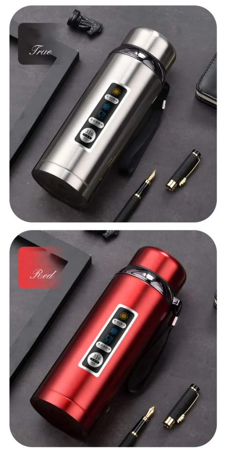 Funki Buys | Water Bottles | Vacuum Flask Tea Separation | LED
