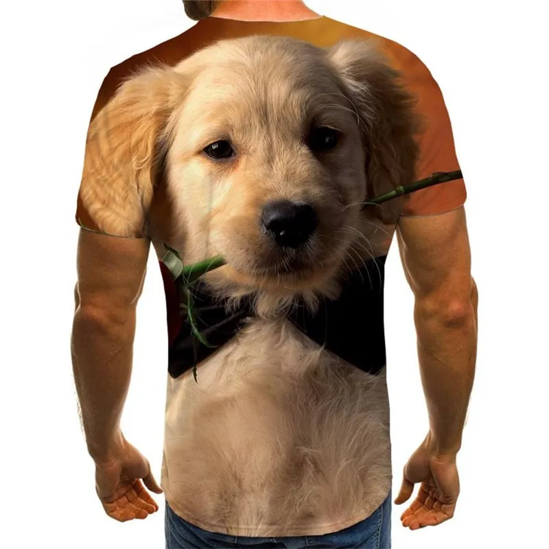 Golden Retriever dog t shirts 3D tshirt Puppy Cute Pets men art costume Casual big Smart dogs