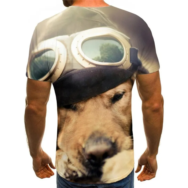 Golden Retriever dog tshirts Hip hop tshirt 3D Puppy Cute Pets art costume man Cool big Smart dogs