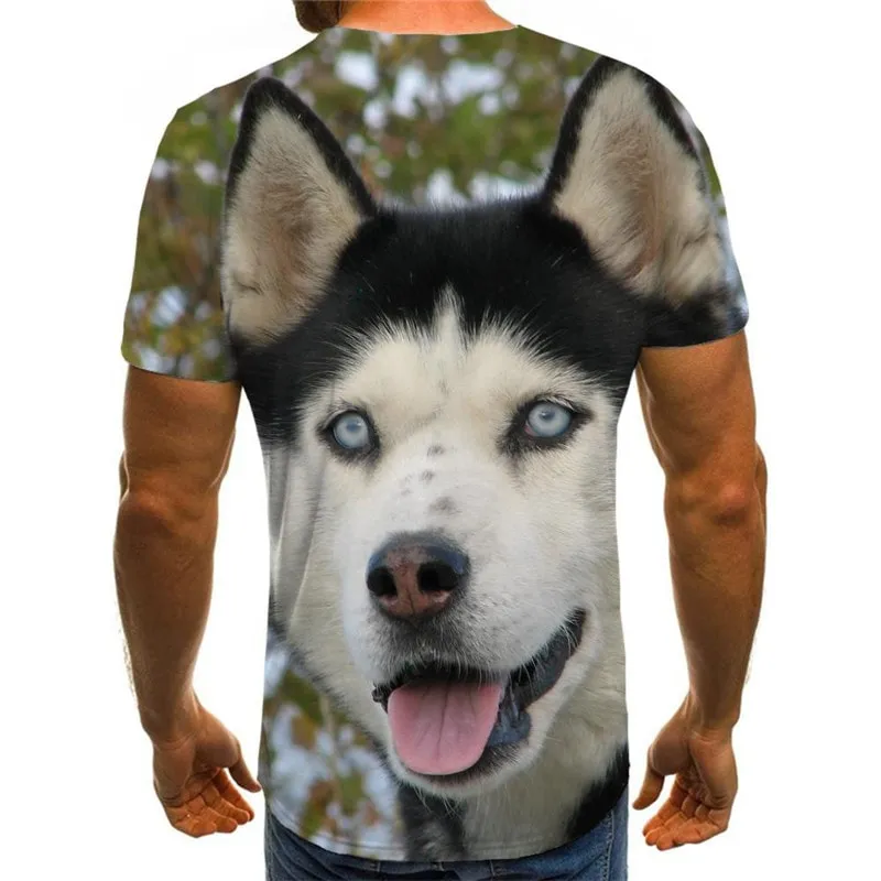 Husky dog shirt Puppy Cute Pets clothing big Smart Husky dogs Casual art costume men