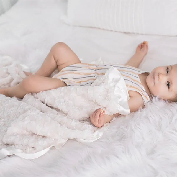 Ivory Rosebuds Baby Blanket