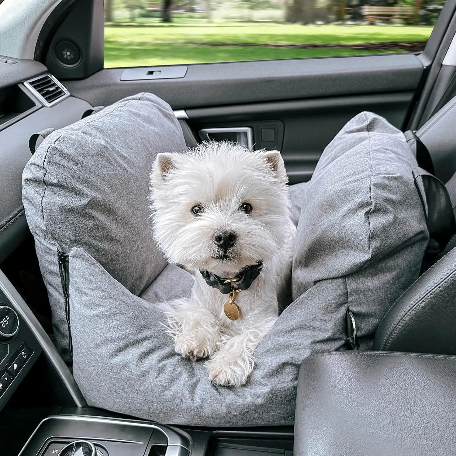 Julibee's UltraSoft Luxury Dog Car Seat | Grey | 3 Sizes