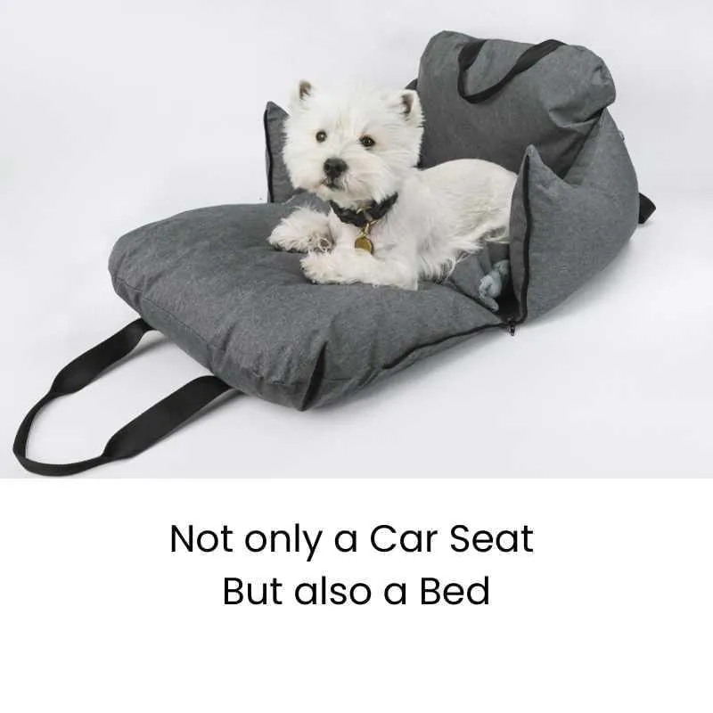 Julibee's UltraSoft Luxury Dog Car Seat | Grey | 3 Sizes
